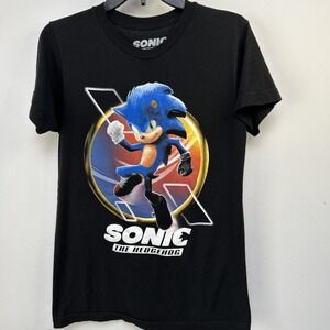 Sonic The Hedgehog, T-Shirt,  Black 2020 Short Sleeve Men's Small. Color Graphic